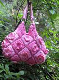 Bolsa croche de rosas