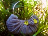 Bolsa croche azul com amarelo