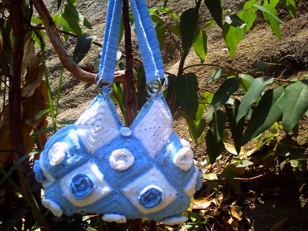 Bolsa croche Azul escuro e azul claro